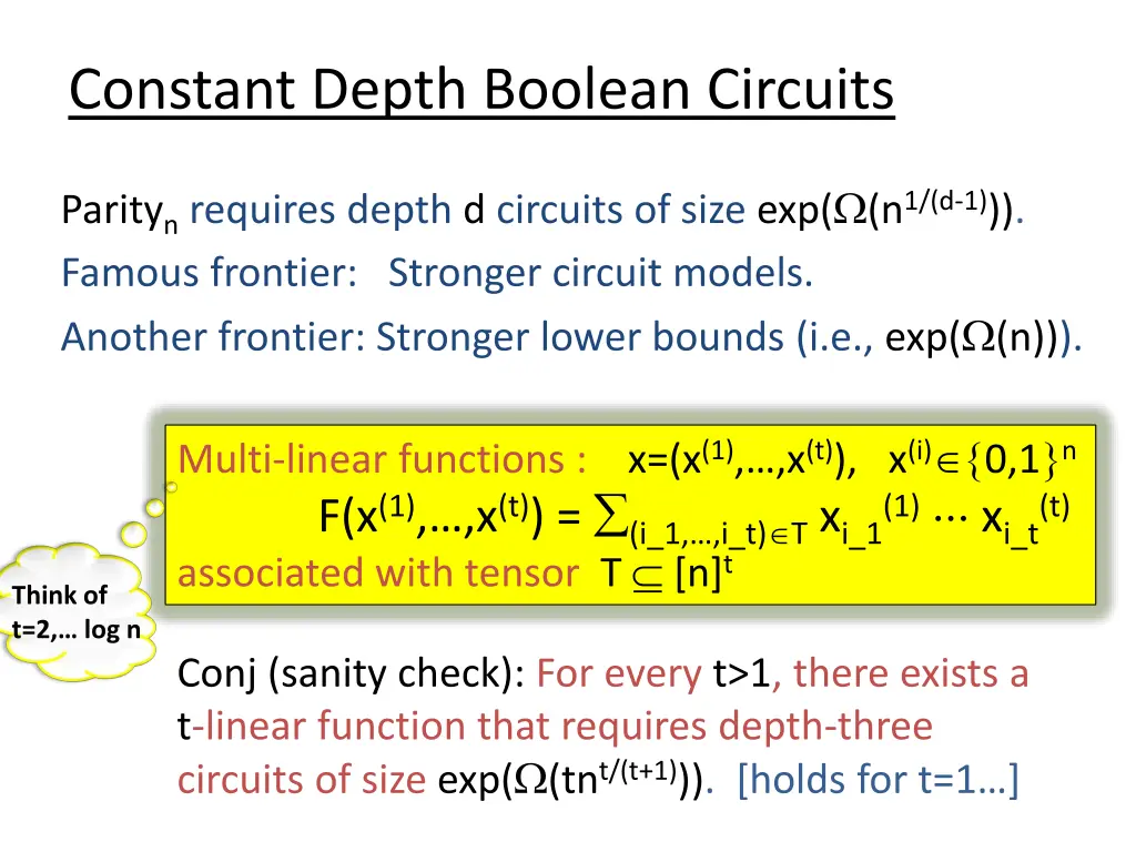 constant depth boolean circuits