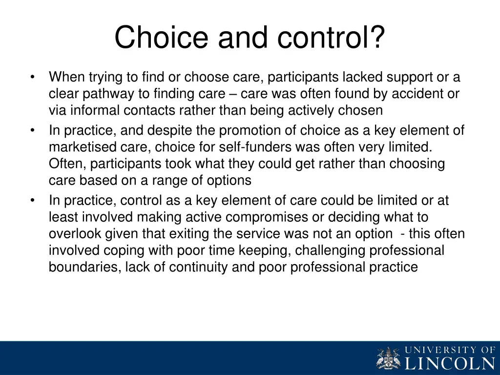 choice and control