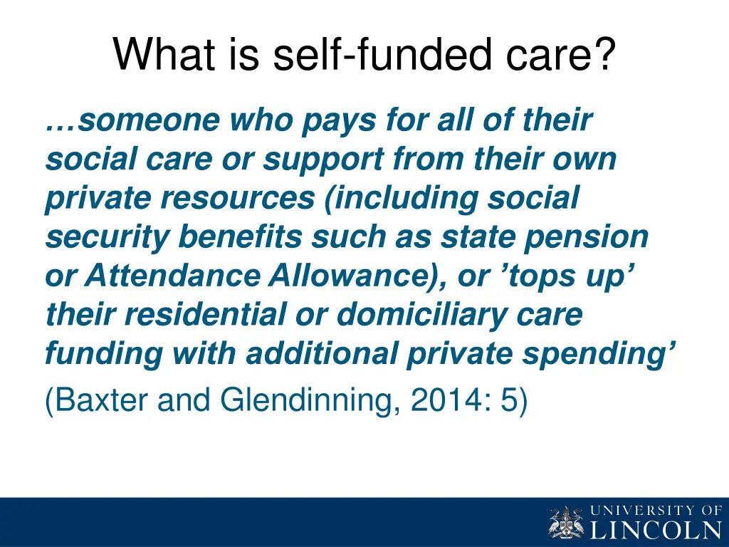 what is self funded care