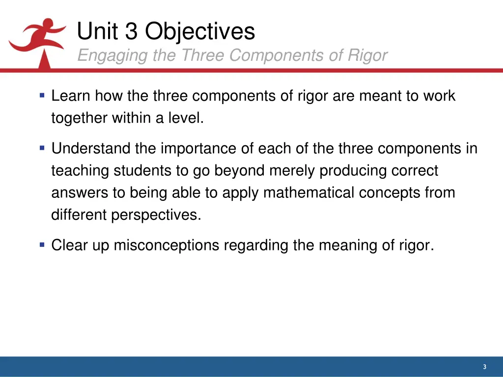 unit 3 objectives engaging the three components