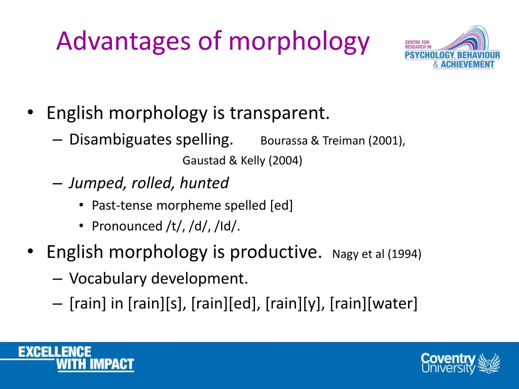 advantages of morphology