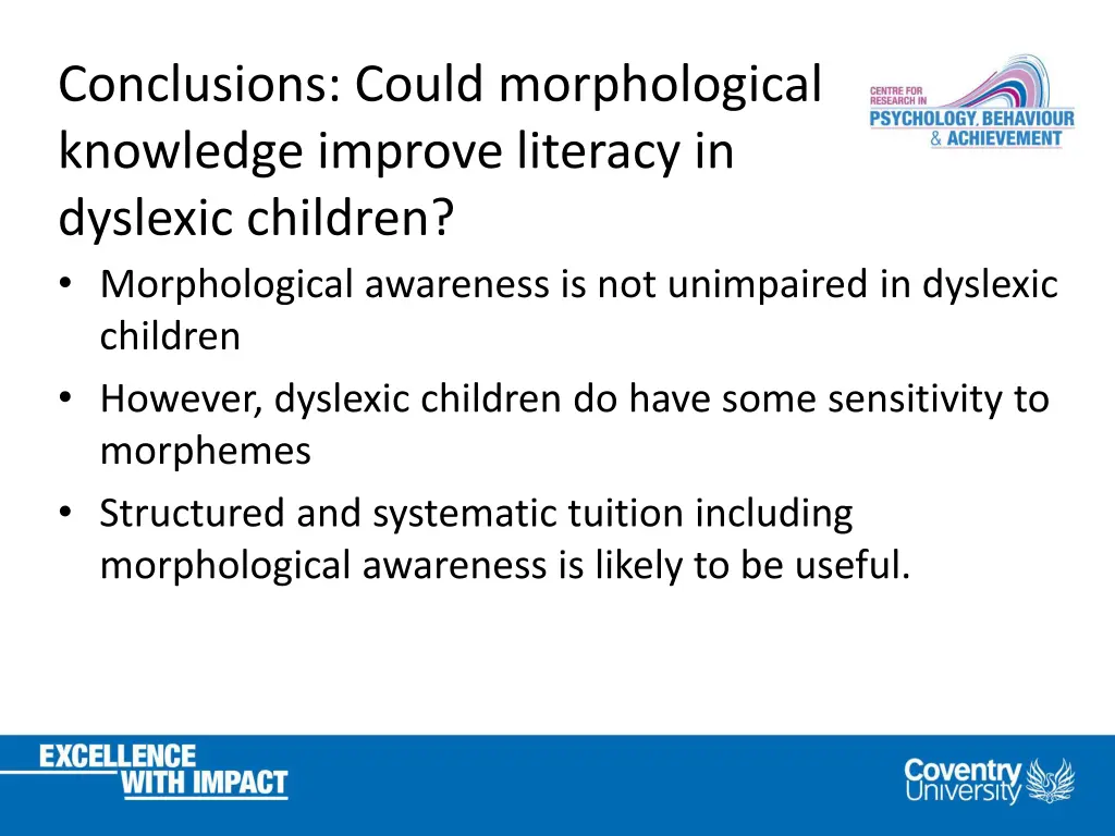 conclusions could morphological knowledge improve