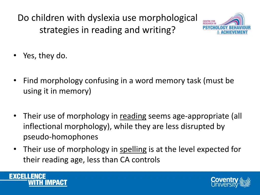 do children with dyslexia use morphological