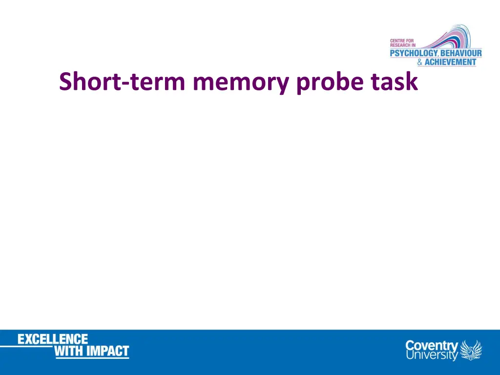 short term memory probe task