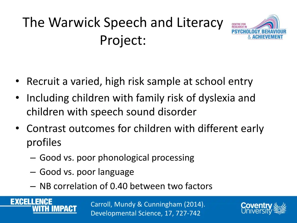 the warwick speech and literacy project