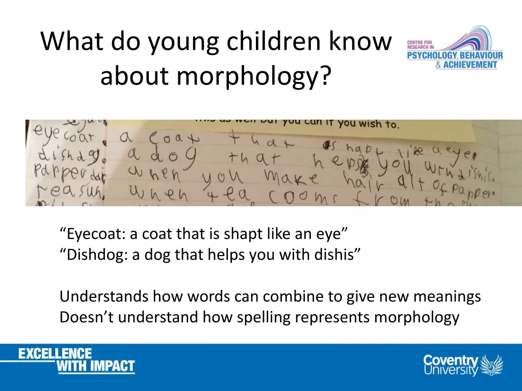 what do young children know about morphology