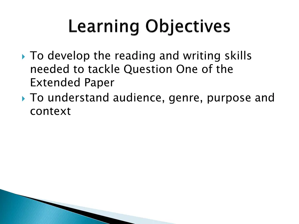 to develop the reading and writing skills needed