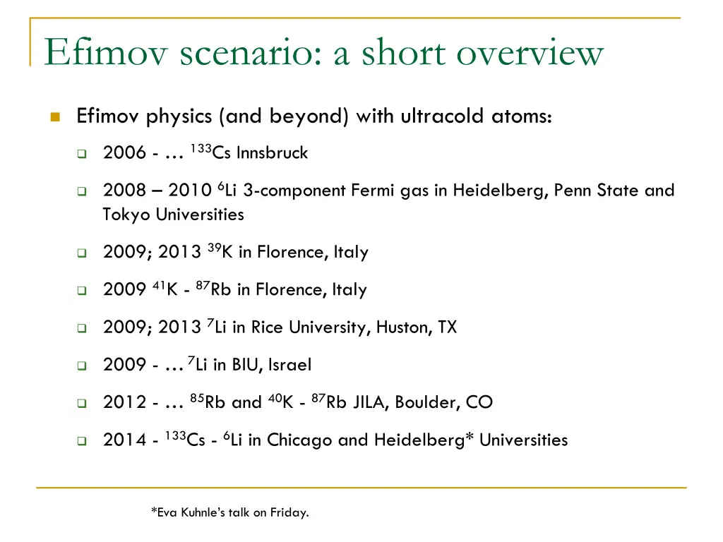 efimov scenario a short overview