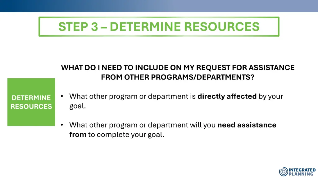 step 3 determine resources 6