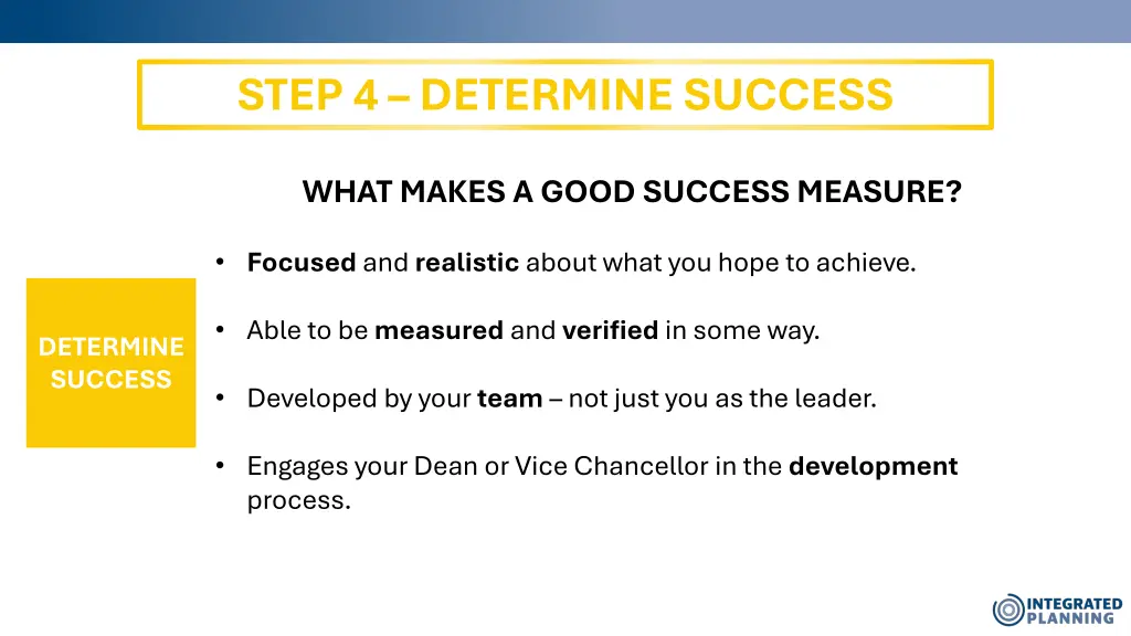 step 4 determine success 1