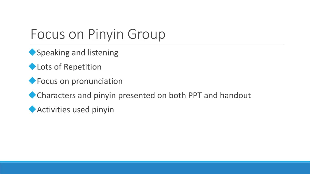 focus on pinyin group