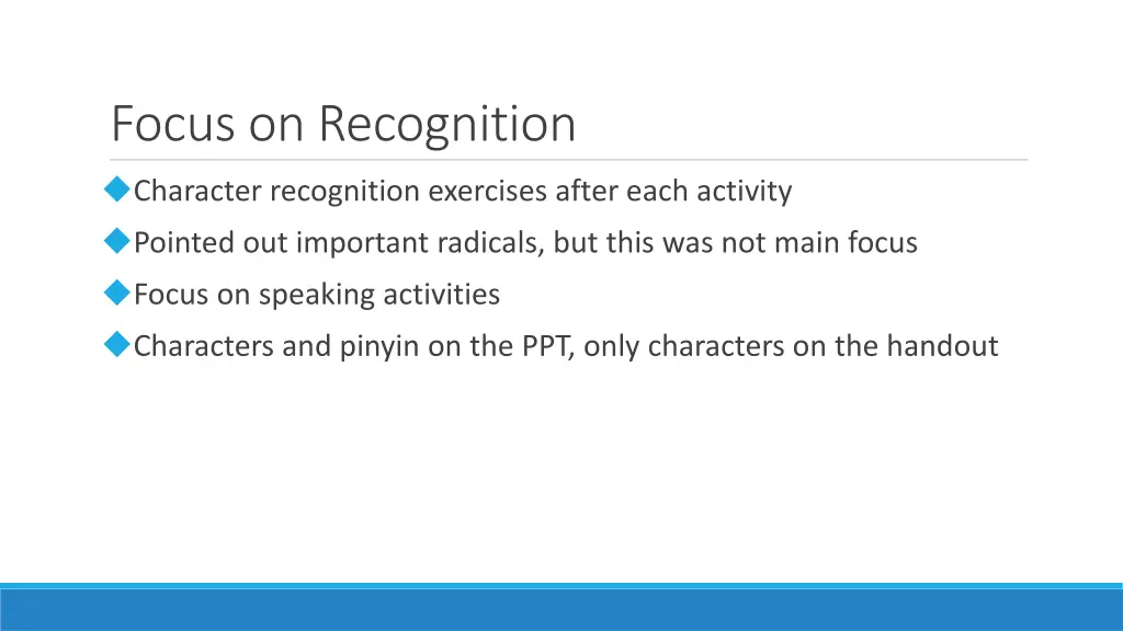 focus on recognition 1