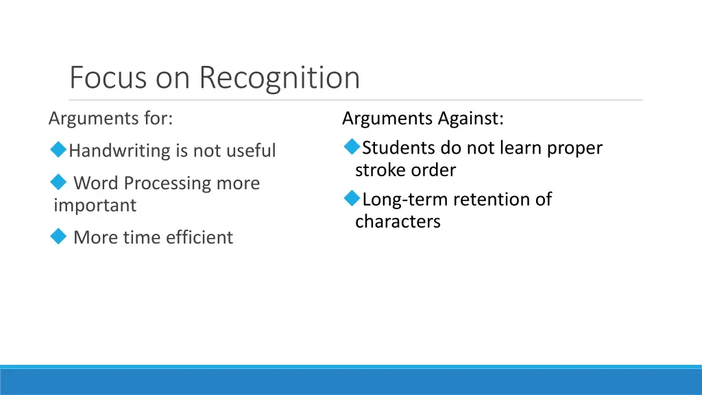 focus on recognition