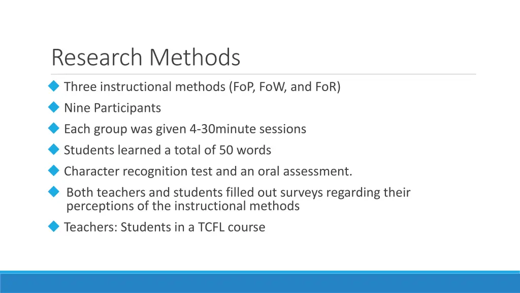 research methods three instructional methods