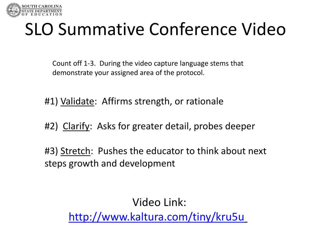 slo summative conference video