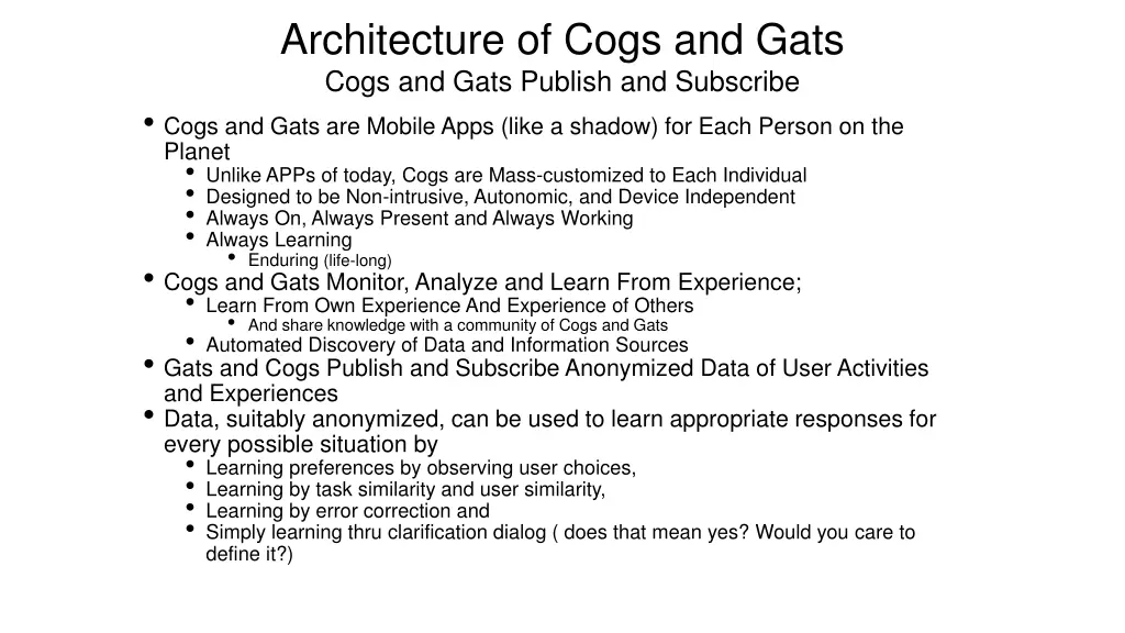 architecture of cogs and gats cogs and gats