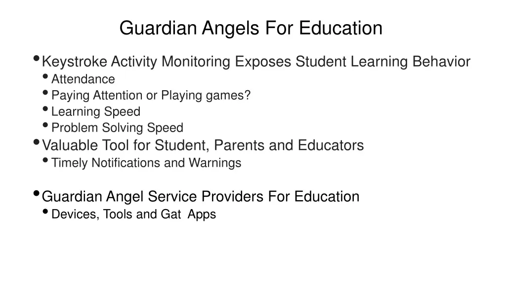 guardian angels for education keystroke activity