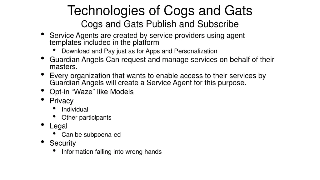 technologies of cogs and gats cogs and gats