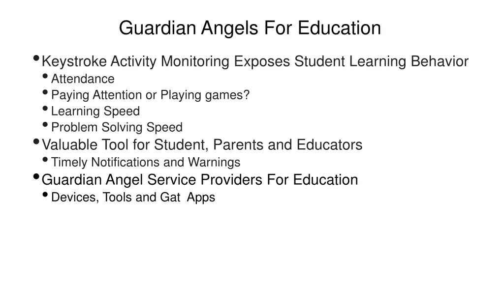 guardian angels for education keystroke activity