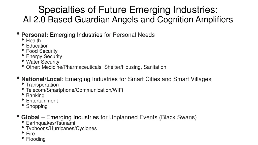 specialties of future emerging industries