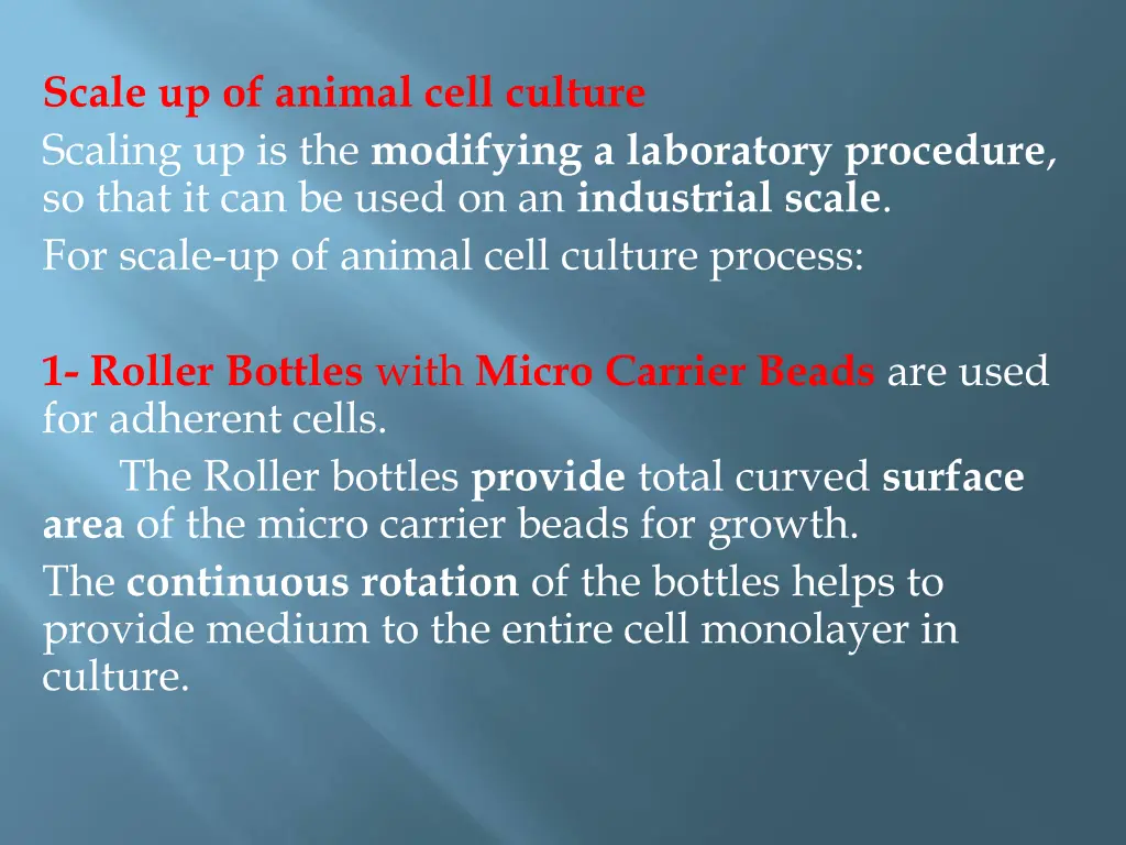 scale up of animal cell culture scaling