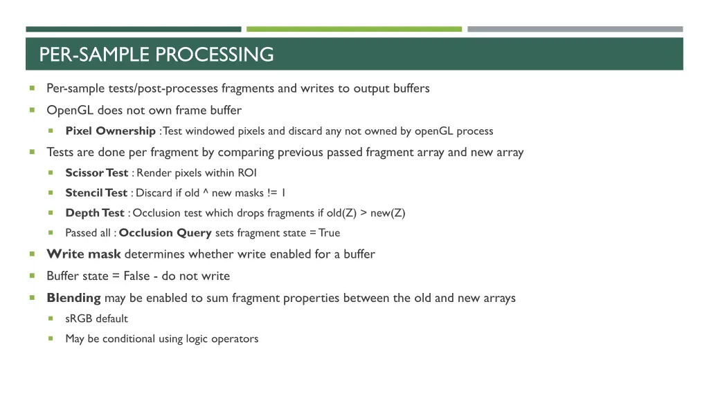 per sample processing