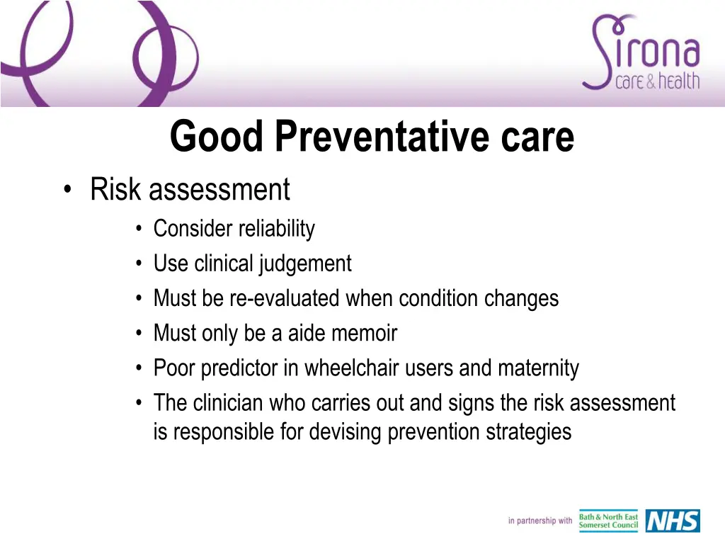 good preventative care risk assessment consider