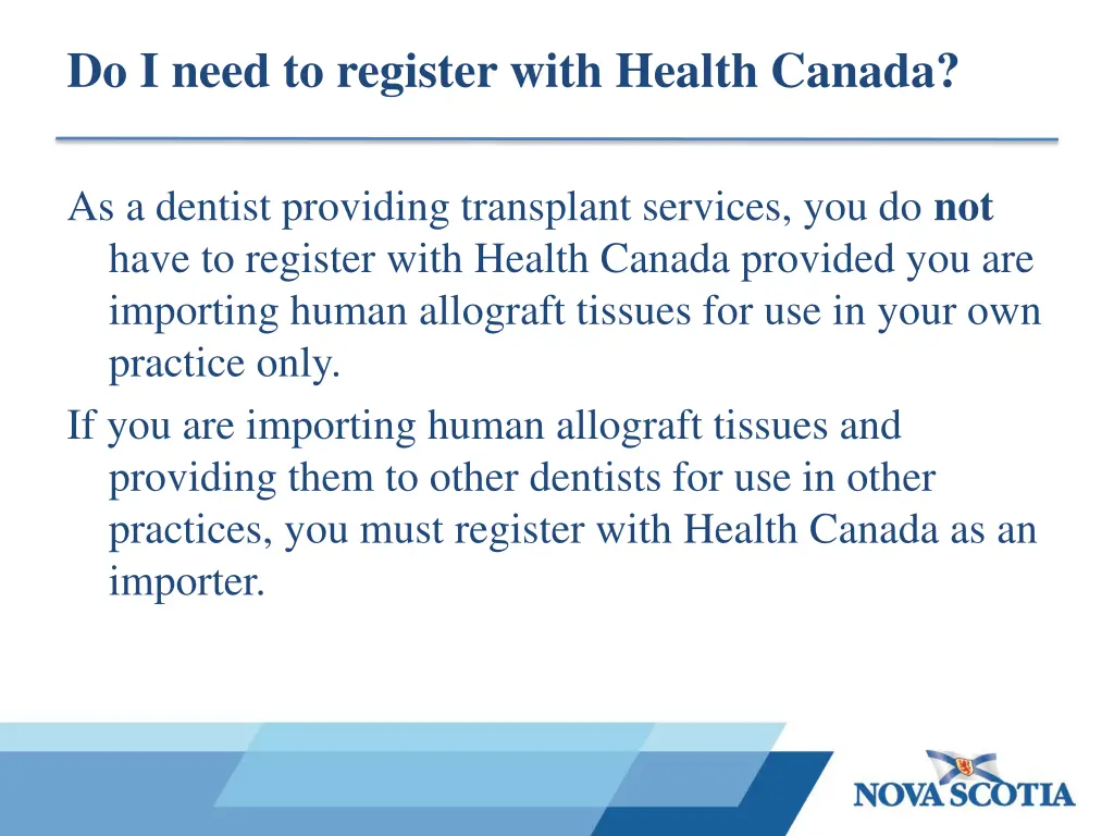 do i need to register with health canada