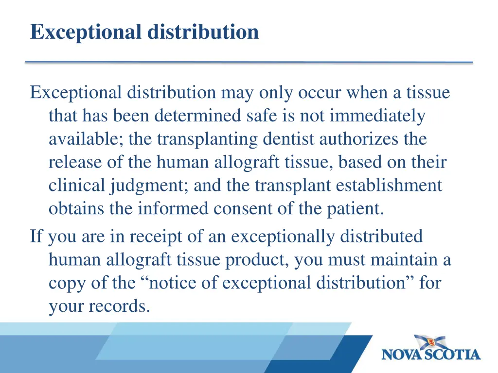 exceptional distribution 1