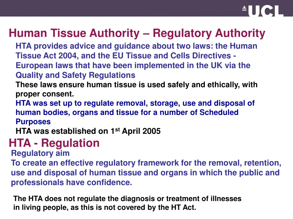 human tissue authority regulatory authority