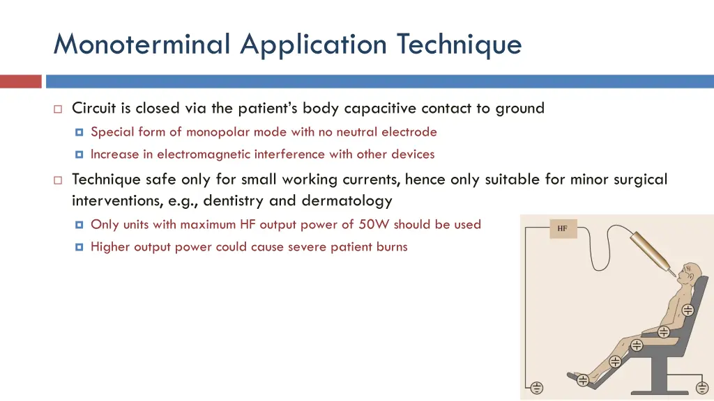 monoterminal application technique