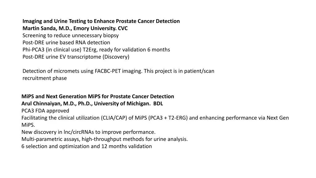 imaging and urine testing to enhance prostate