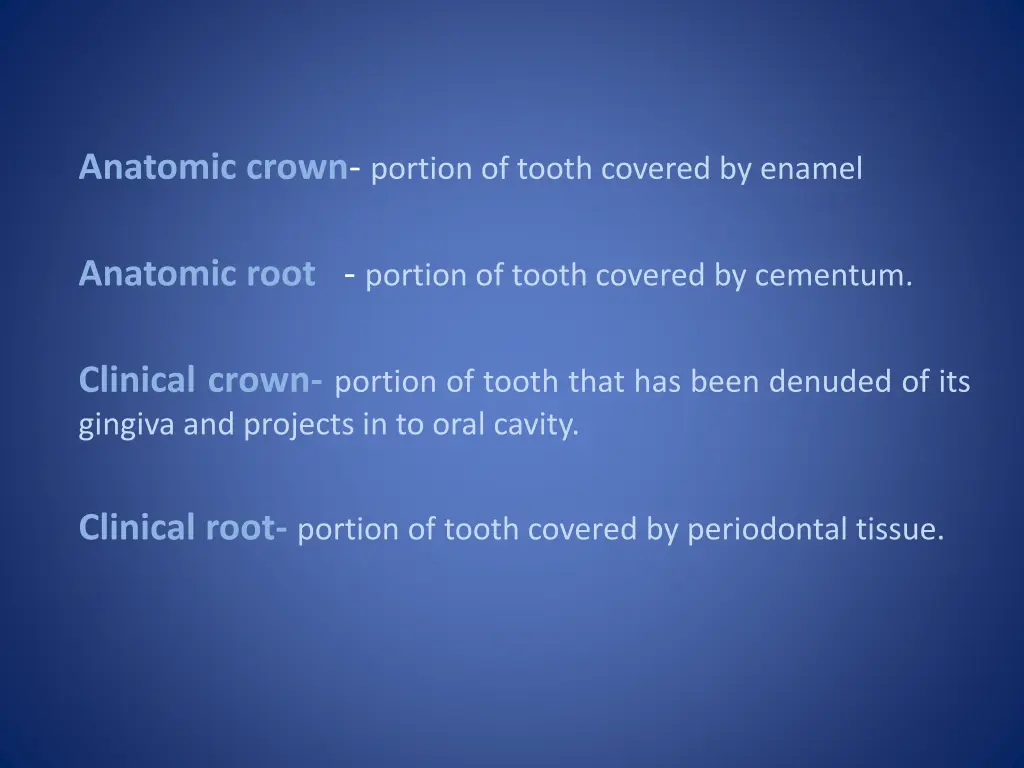 anatomic crown portion of tooth covered by enamel