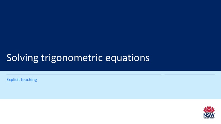 solving trigonometric equations