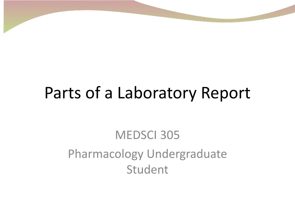 parts of a laboratory report