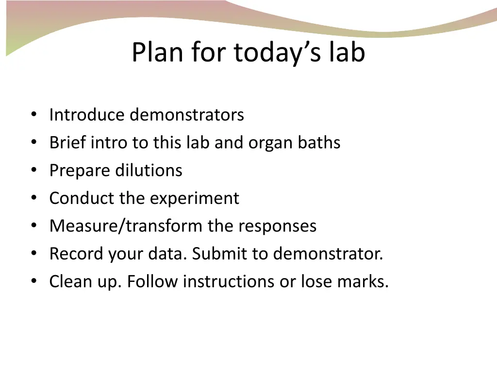 plan for today s lab