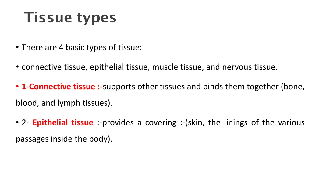 tissue types