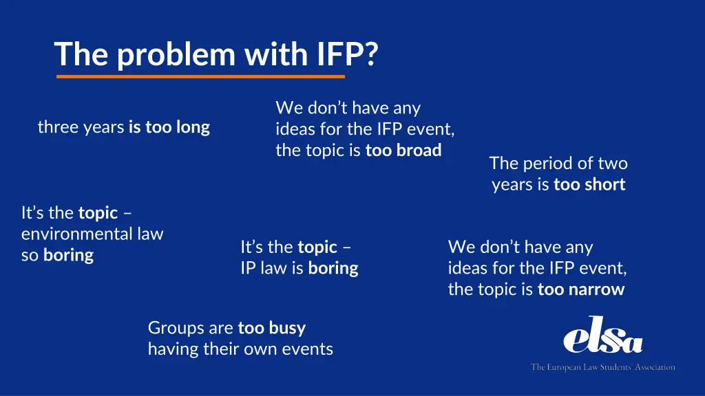 the problem with ifp