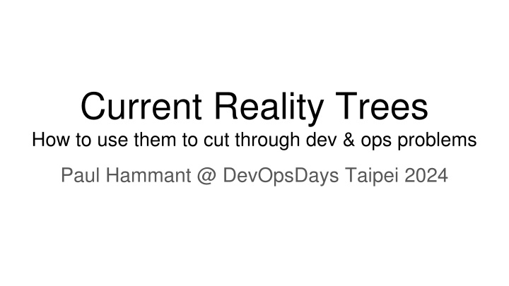 current reality trees how to use them