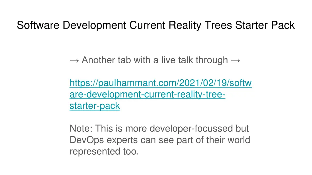 software development current reality trees