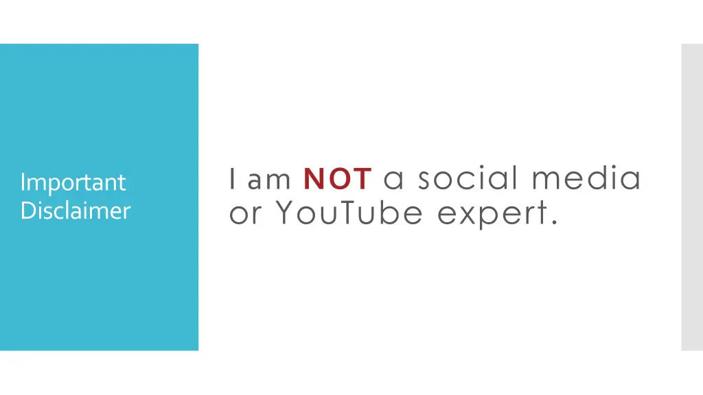 i am not a social media or youtube expert