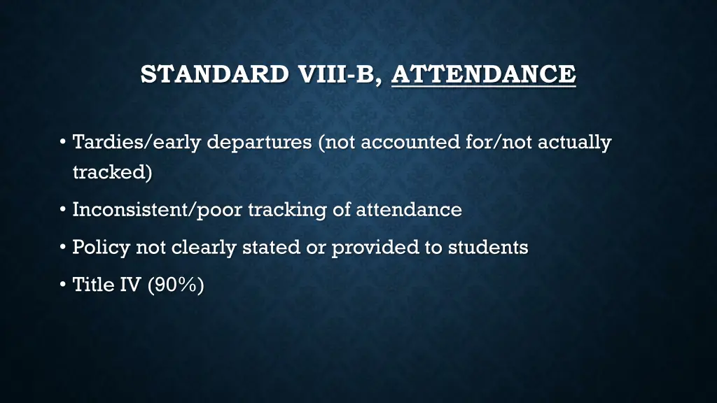 standard viii b attendance