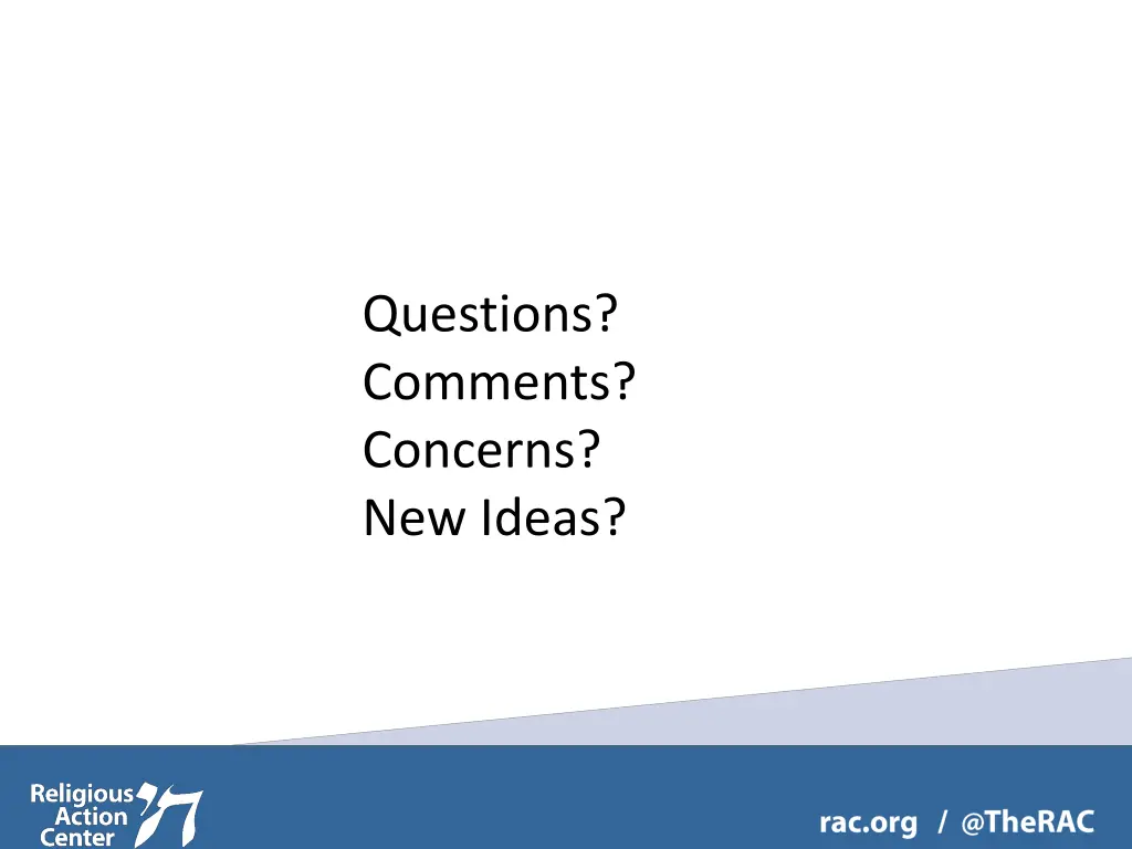 questions comments concerns new ideas