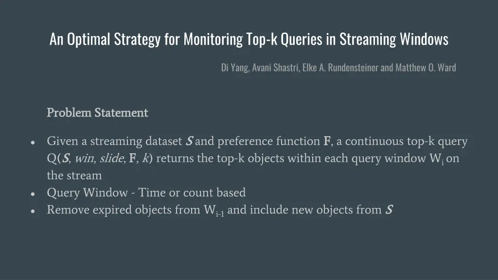 an optimal strategy for monitoring top k queries