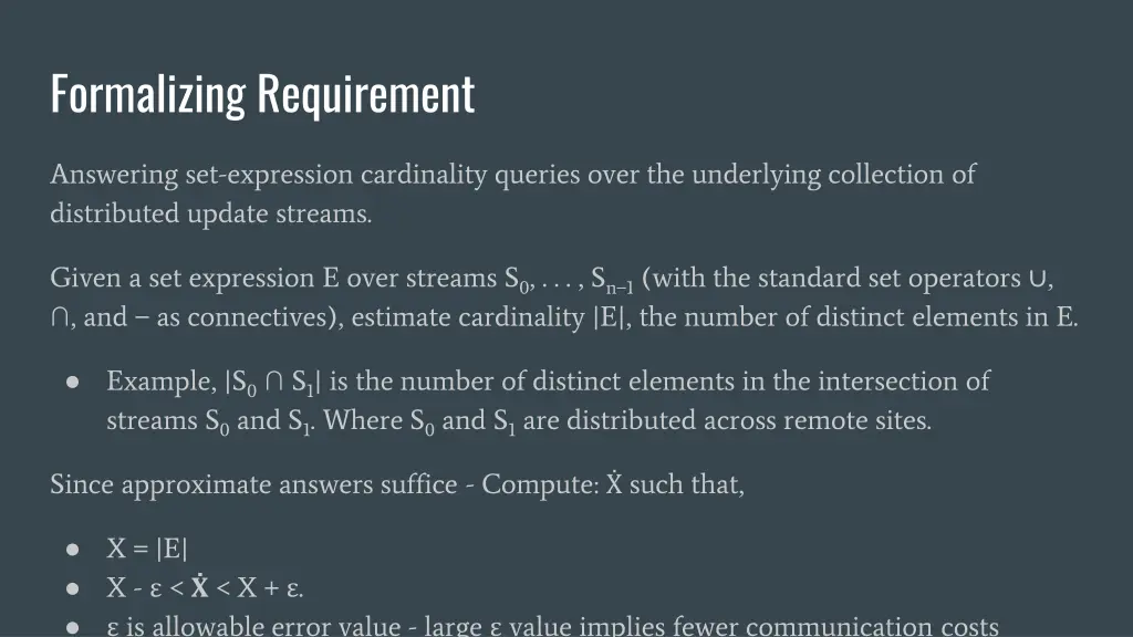 formalizing requirement