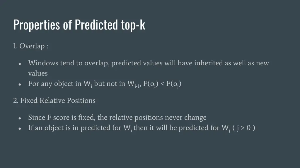 properties of predicted top k