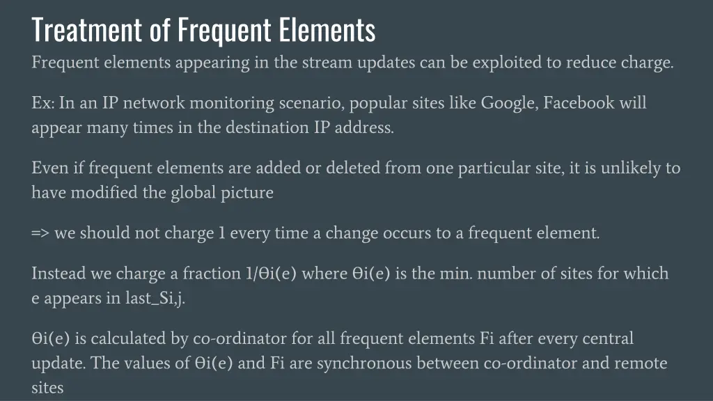 treatment of frequent elements frequent elements