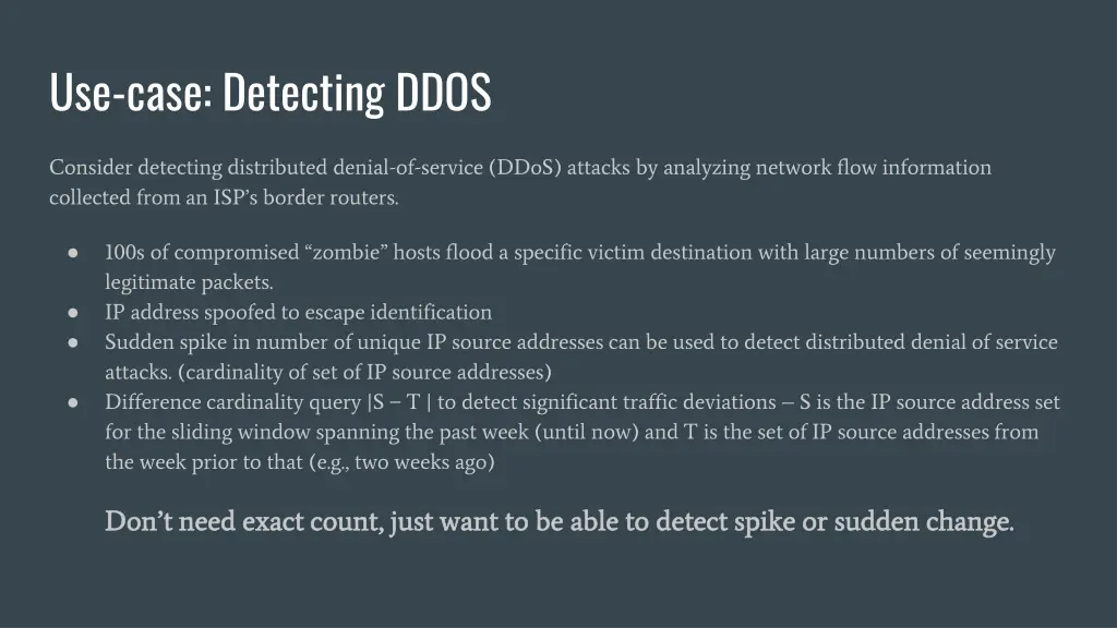 use case detecting ddos