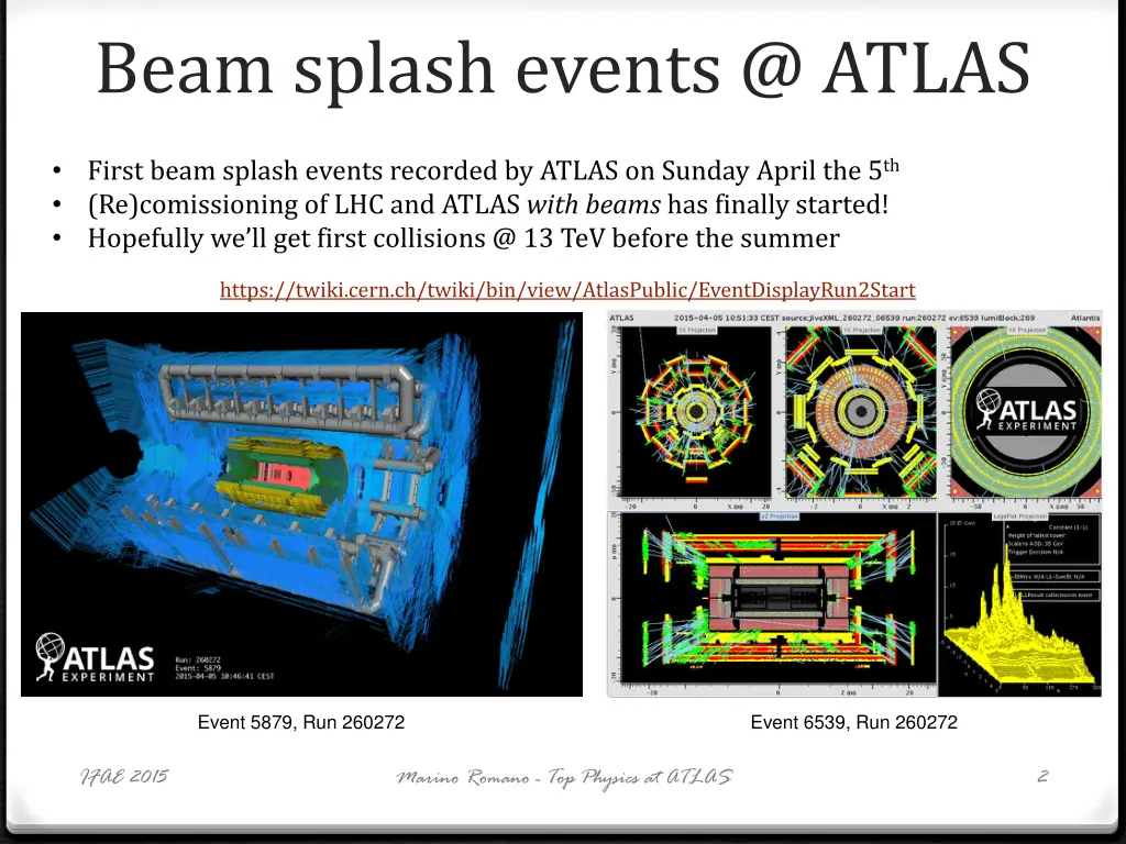 beam splash events @ atlas