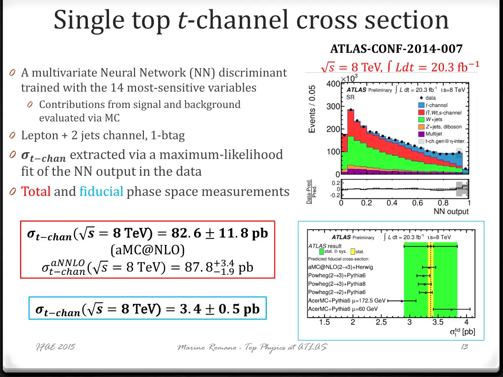 single top t channel cross section